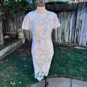One Loved Babe Ivory Lace Bodice Dress Fit & Form Women's Size XS